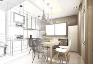 Дизайн-проект кухни на заказ в Алматы, визуализация интерьера